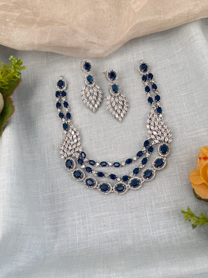 Luxurious Layer Stone Short Necklace Set 619 - Mahilas