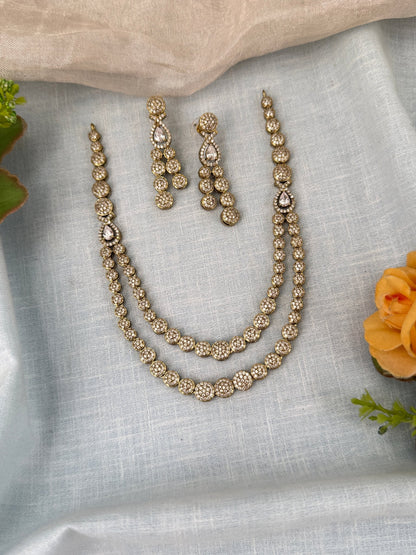 Luxurious Layer Victorian Stone Short Necklace Set 626 - Mahilas