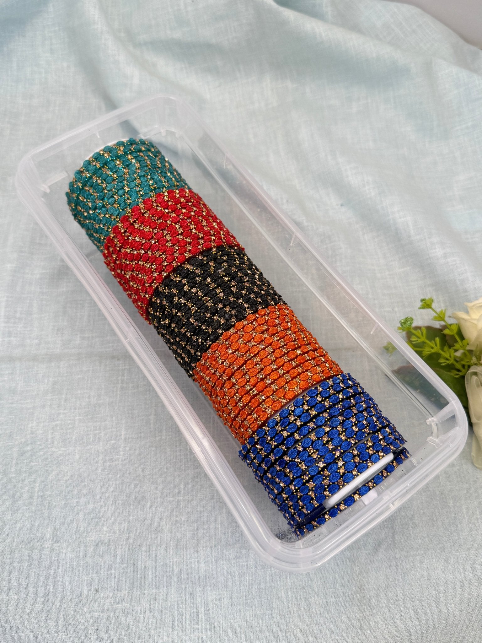 Luxurious Leaf Design Glass Bangle Box - 3453 - Mahilas