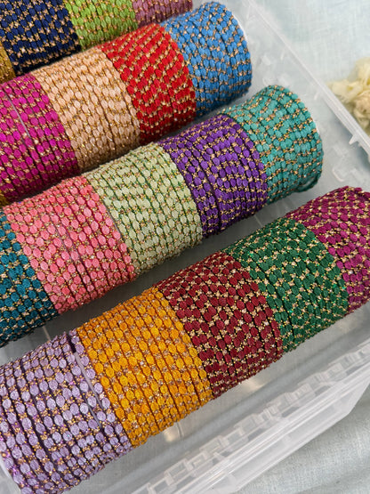 Luxurious Leaf Design Glass Bangle Full Box - 3452 - Mahilas