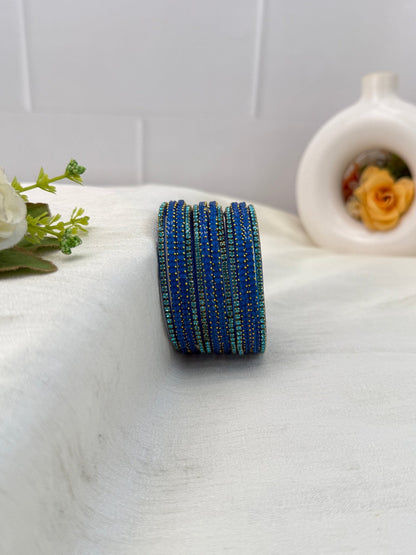 Luxurious Matching Glass Bangle Set Brick Design 20 Colors - 5245 - Mahilas