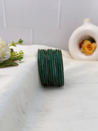 Luxurious Matching Glass Bangle Set Brick Design 20 Colors - 5245 - Mahilas