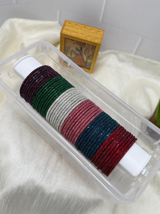 Luxurious Metal Bangles Set with Box 0048 (6 Colours) - Mahilas