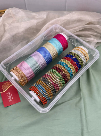 Luxurious Metal Bangles With Lac Bangle Box - 076 - Mahilas