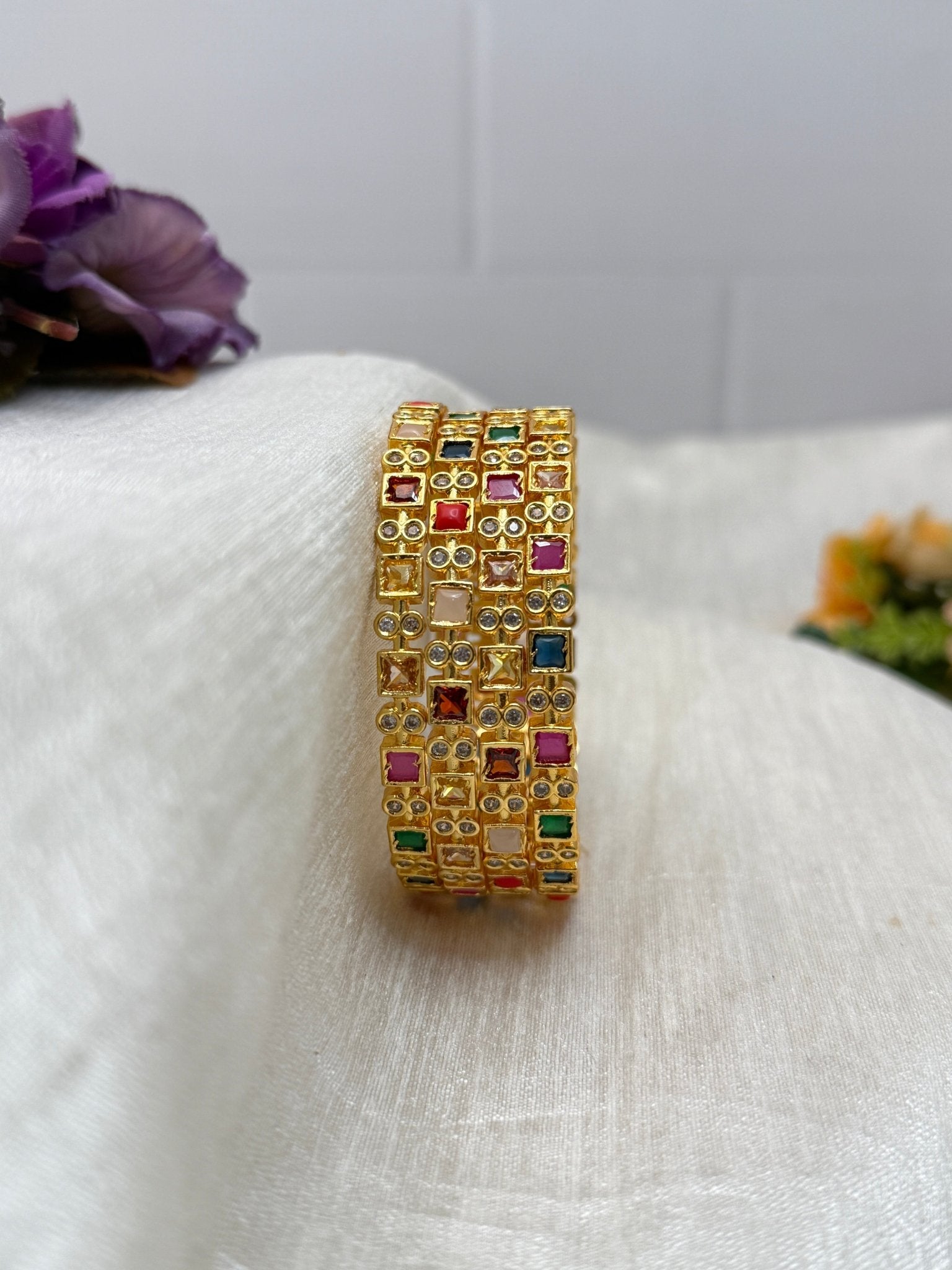 Luxurious Navaratna Stone Bangles 6952 - Mahilas