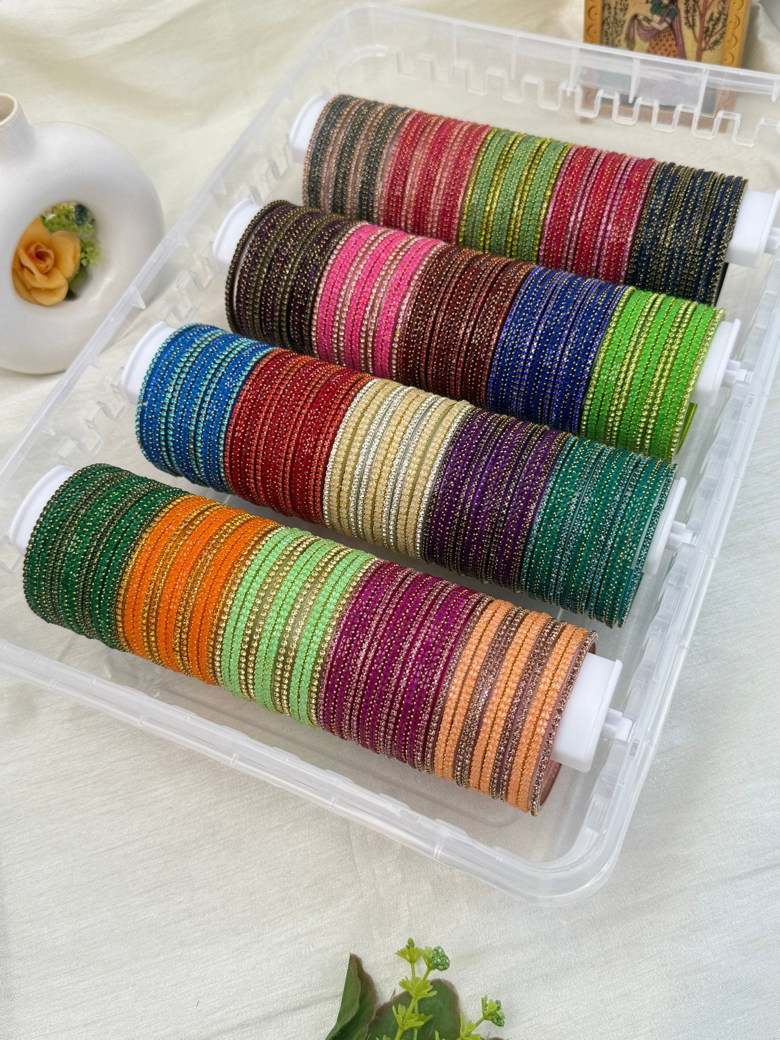 Luxurious New Glass Bangle Full Box - 3450 - Mahilas