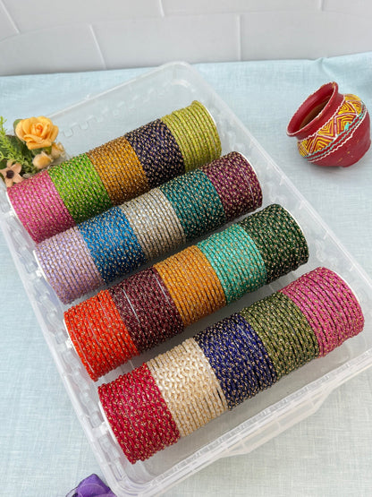 Luxurious New Silk Drop Glass Bangle Full Box - 3464 - Mahilas