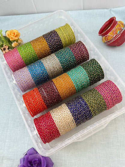 Luxurious New Silk Drop Glass Bangle Full Box - 3464 - Mahilas