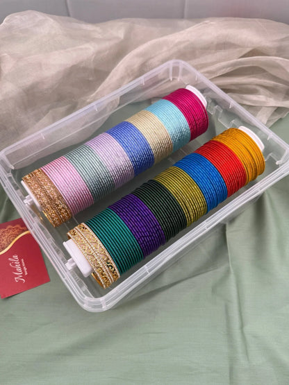 Luxurious Pastel & Dark Metal Bangles Box - 077 - Mahilas