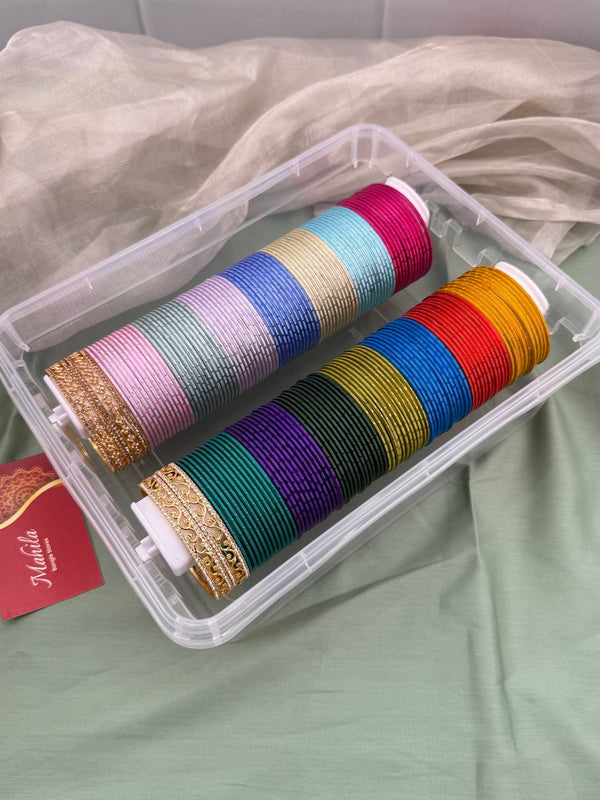 Luxurious Pastel & Dark Metal Bangles Box - 077