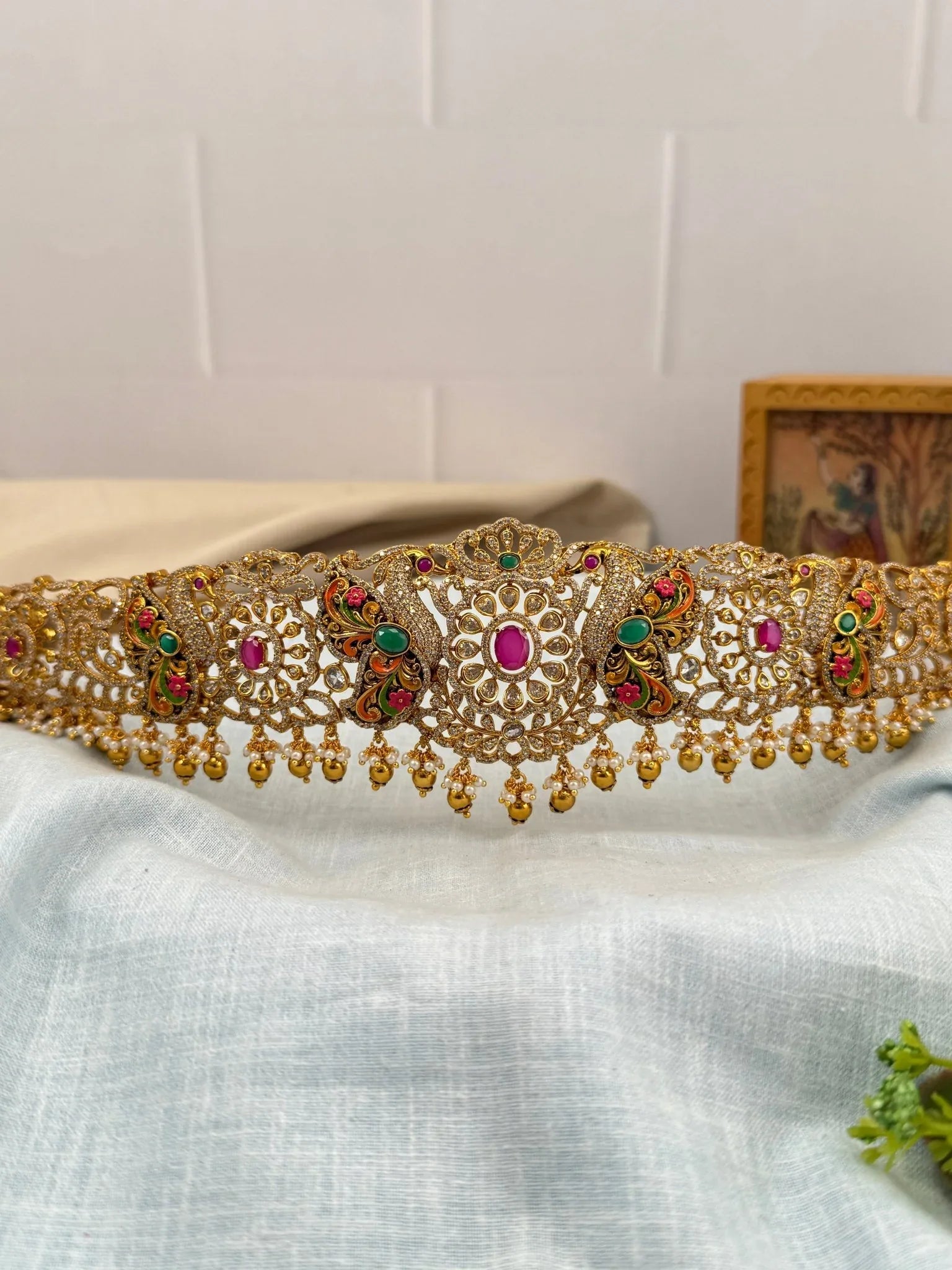 Luxurious Peacock Vaddanam Kamarbandh 7117 - Mahilas