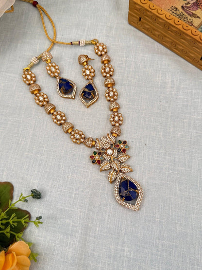 Luxurious Pendant White Stone Necklace Set 461 - 6 Colors - Mahilas