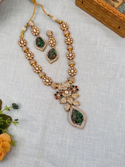 Luxurious Pendant White Stone Necklace Set 461 - 6 Colors - Mahilas