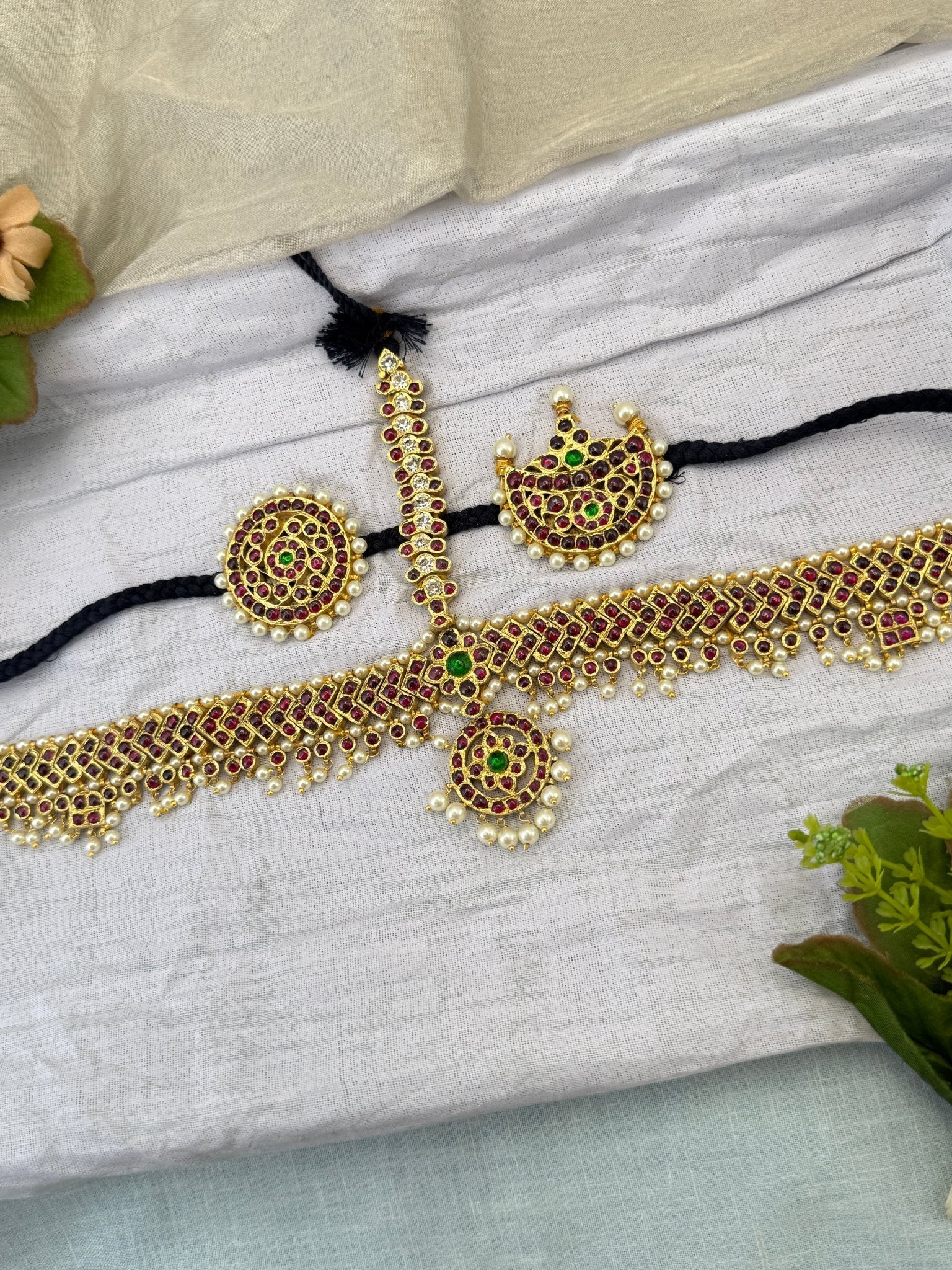 Luxurious Pure Silver Temple Maang Tikka 131 - Mahilas