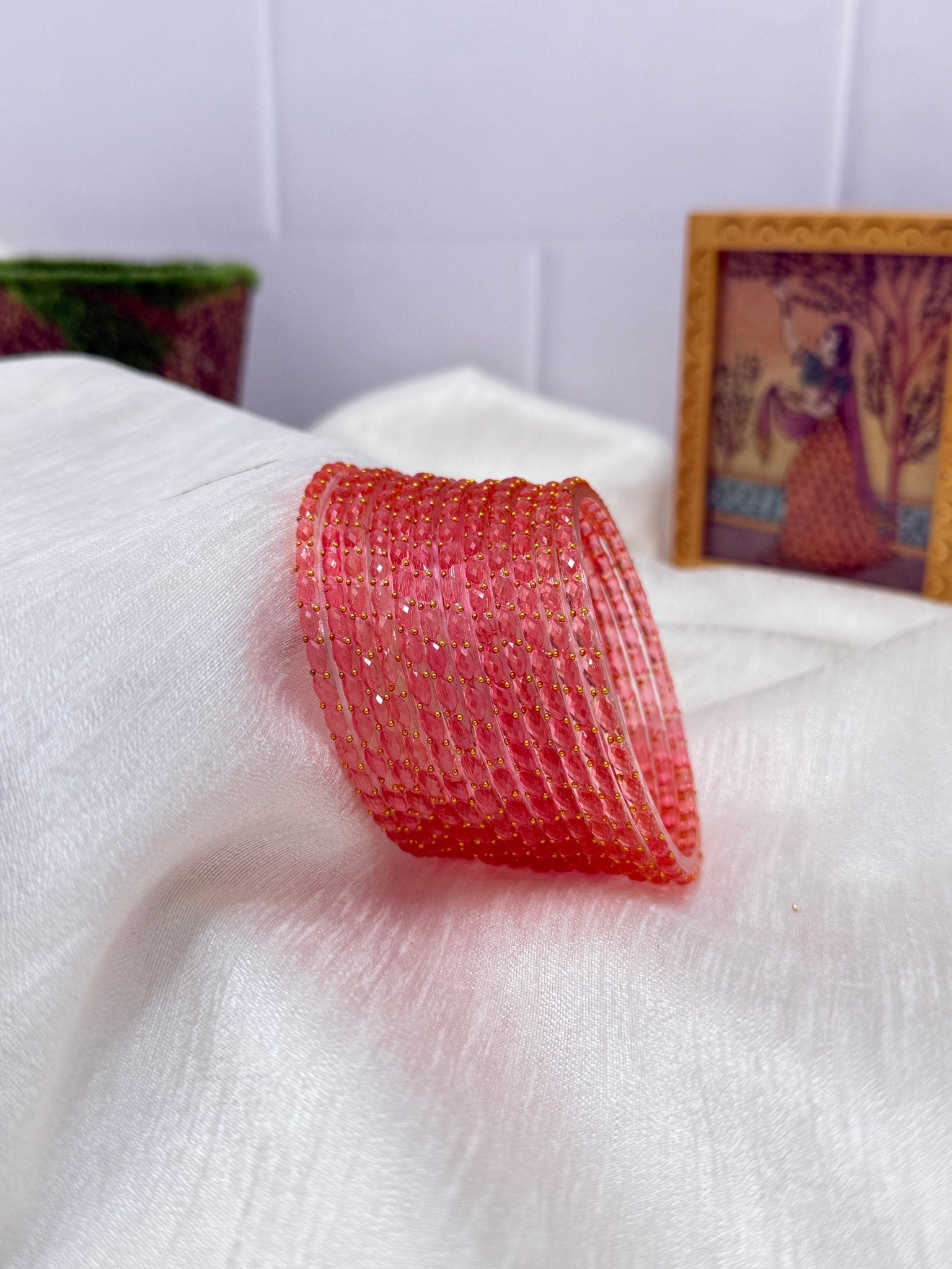 Luxurious Rain Drop Design Glass Bangles 043 Make your own box