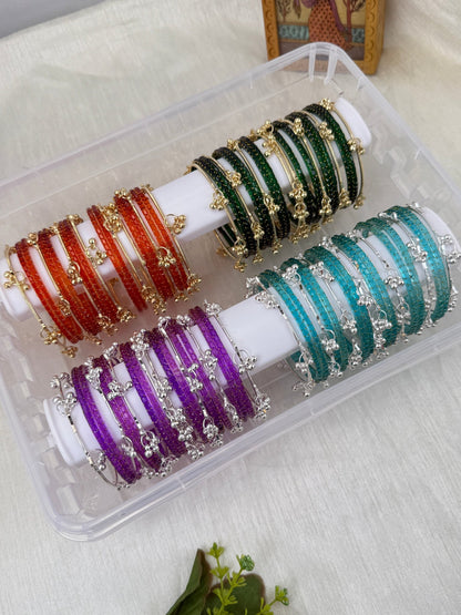 Luxurious Rain Drops & Bell Glass Bangle Box - 3458 - Mahilas