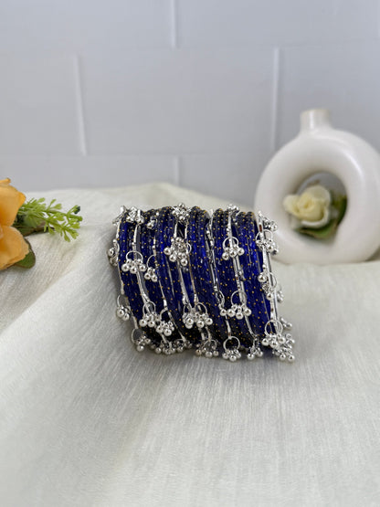 Luxurious Rain Drops & Bell Glass Bangles 16 Color Options - 3459 - Mahilas