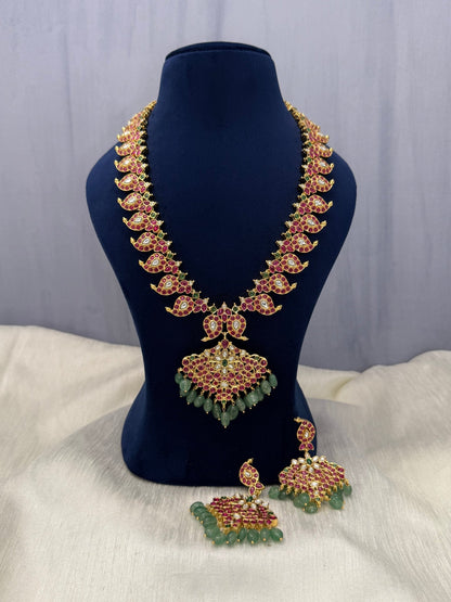 Luxurious Reversible Bridal Mango Jadau Kundan Long Necklace 318 - Mahilas