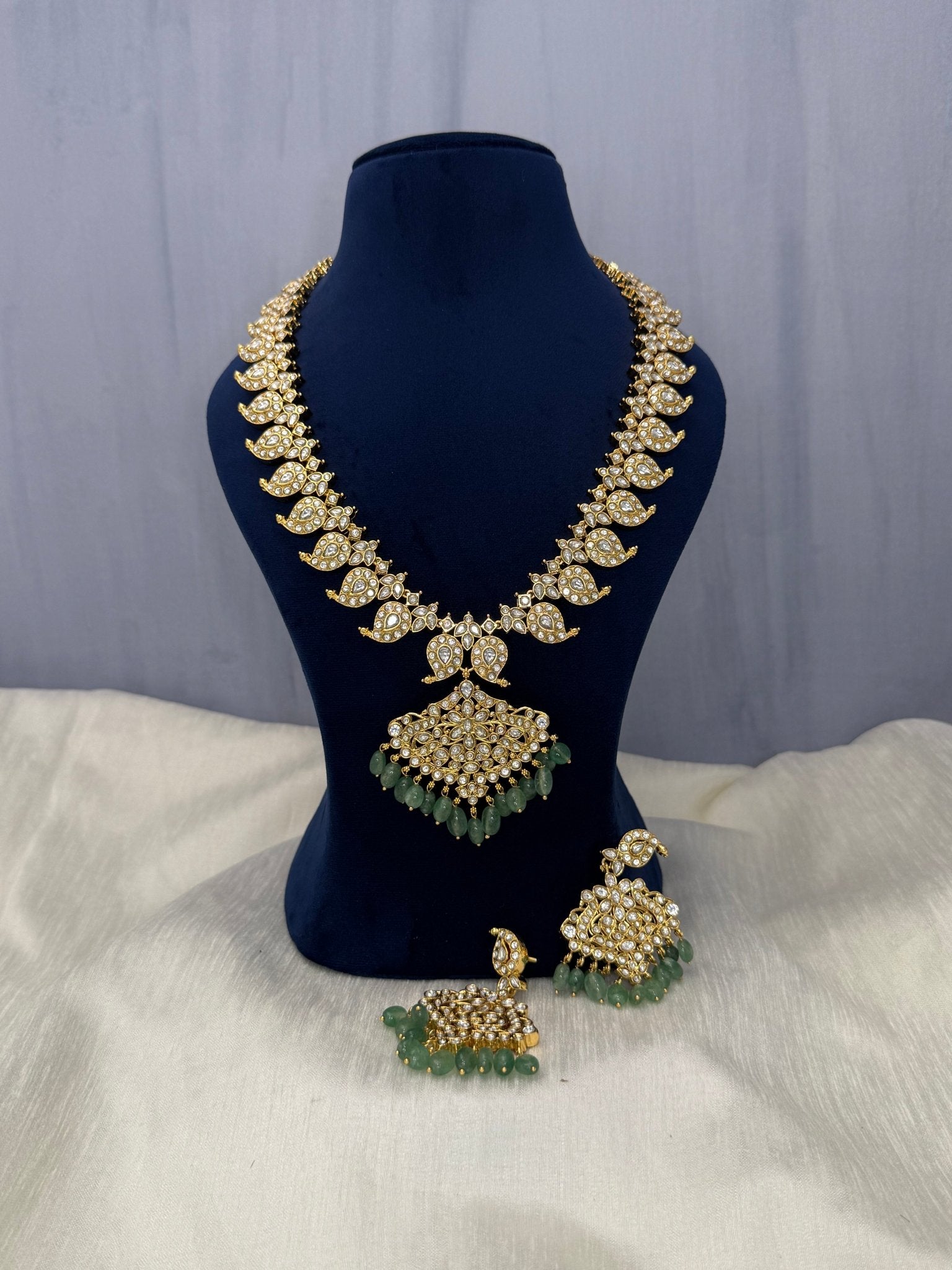 Luxurious Reversible Bridal Mango Jadau Kundan Long Necklace 318 - Mahilas