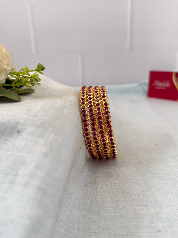 Luxurious Sampoorna Antique Stone Bangles 7226