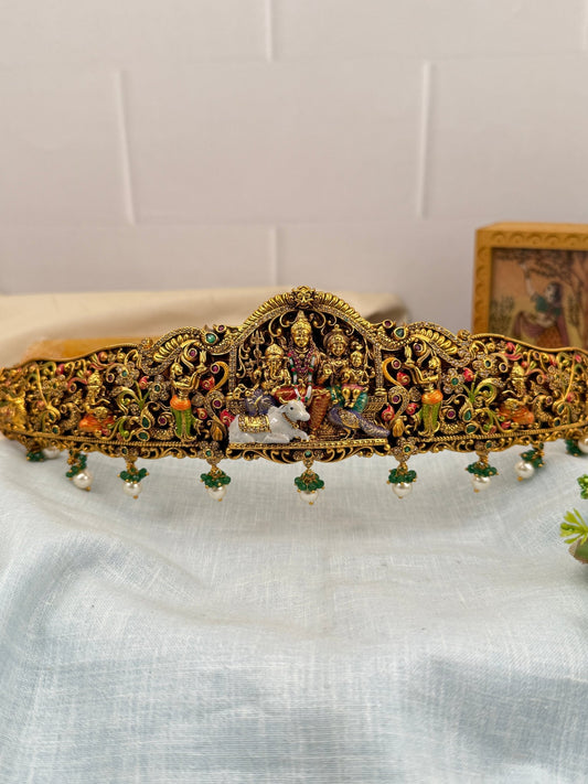 Luxurious Shiva Parvathi Kutumba Vaddanam Kamarbandh 7118 - Mahilas