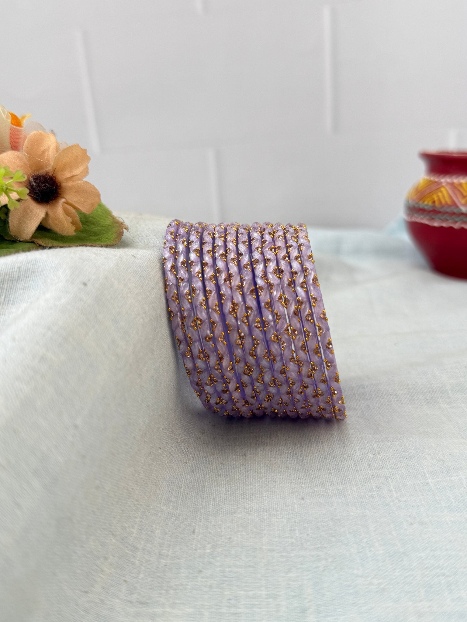 Luxurious Silk Drop Glass Bangles 3465 - Make your own box - Mahilas