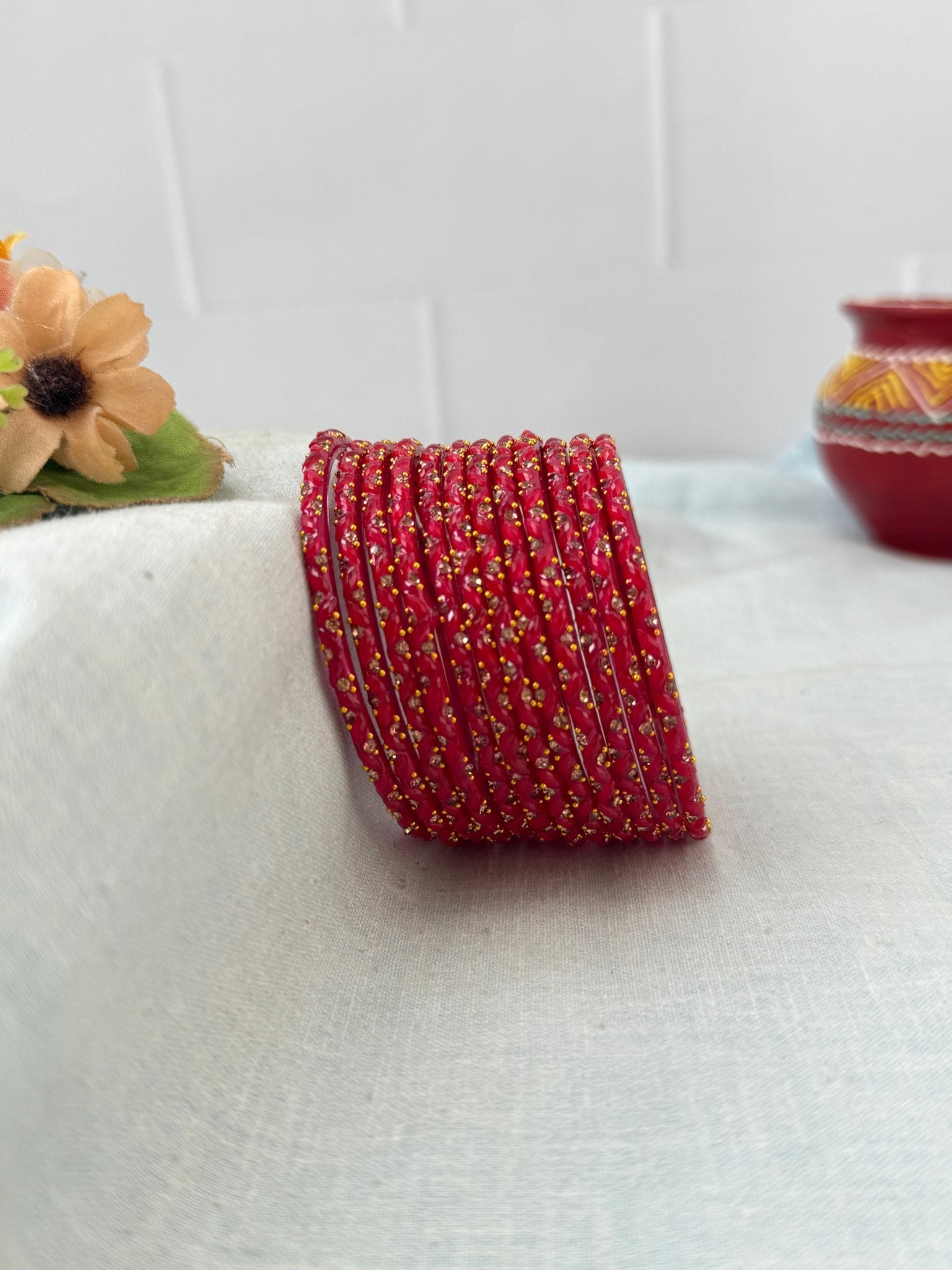 Luxurious Silk Drop Glass Bangles 3465 - Make your own box - Mahilas