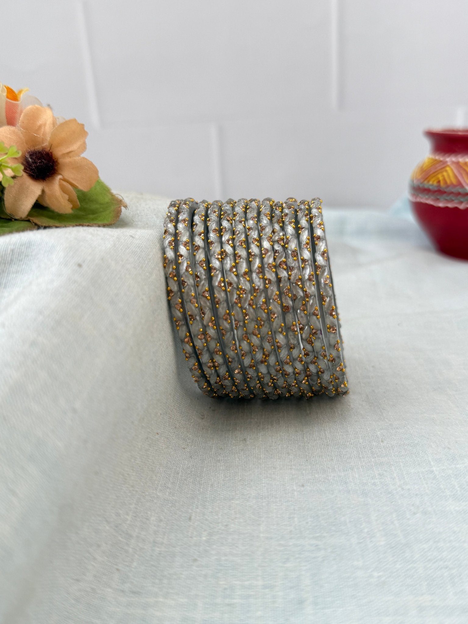 Luxurious Silk Drop Glass Bangles 3465 - Make your own box - Mahilas