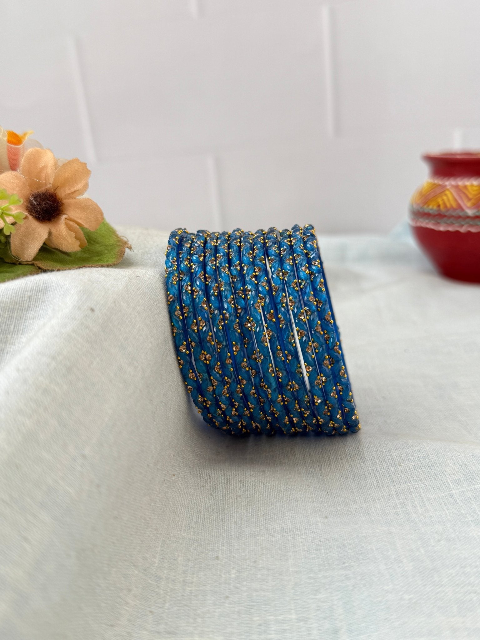 Luxurious Silk Drop Glass Bangles 3465 - Make your own box - Mahilas