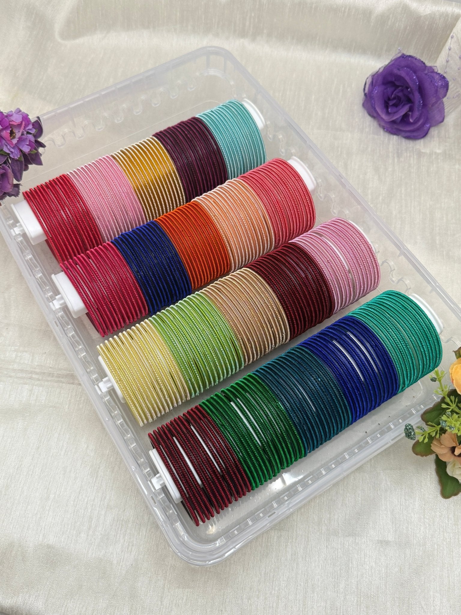 Luxurious Star Line Glass Bangles Full Box 20 Colors - 063 - Mahilas