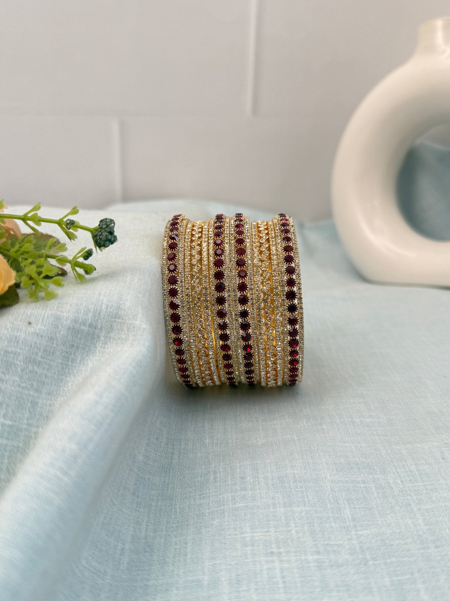 Luxurious Stone Bangle Design 10 Colors 5244 - Mahilas