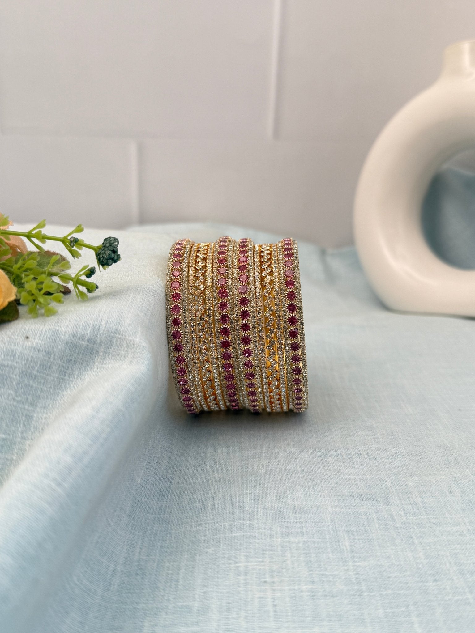 Luxurious Stone Bangle Design 10 Colors 5244 - Mahilas