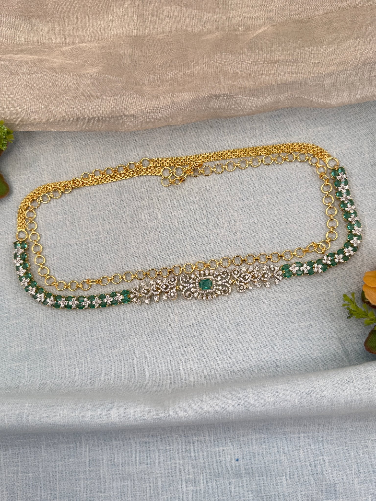 Luxurious Stone Chain Vaddanam Hip Belt 7265 - Mahilas