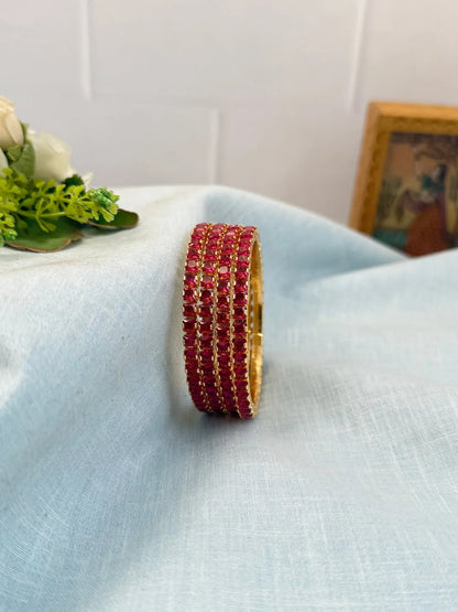 Luxurious Stone Gold Base Bangles 7053 - 11 Colors - Mahilas