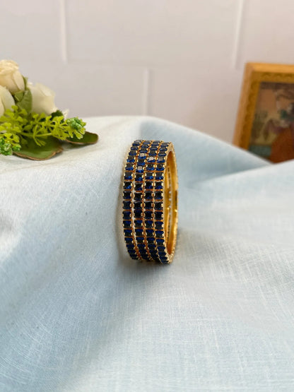 Luxurious Stone Gold Base Bangles 7053 - 11 Colors - Mahilas