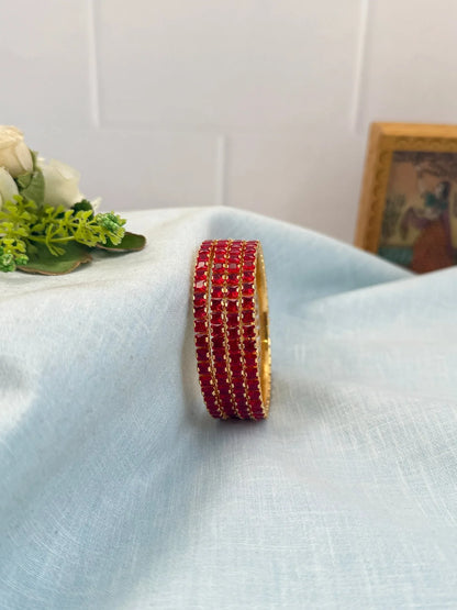 Luxurious Stone Gold Base Bangles 7053 - 11 Colors - Mahilas