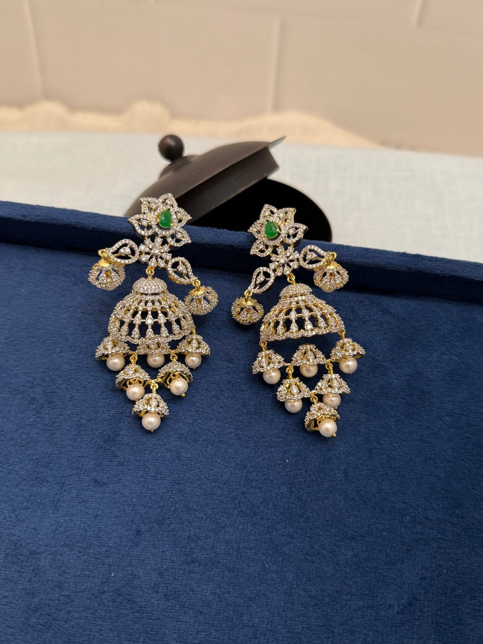 Luxurious Stone Jhumka 0095 - Mahilas