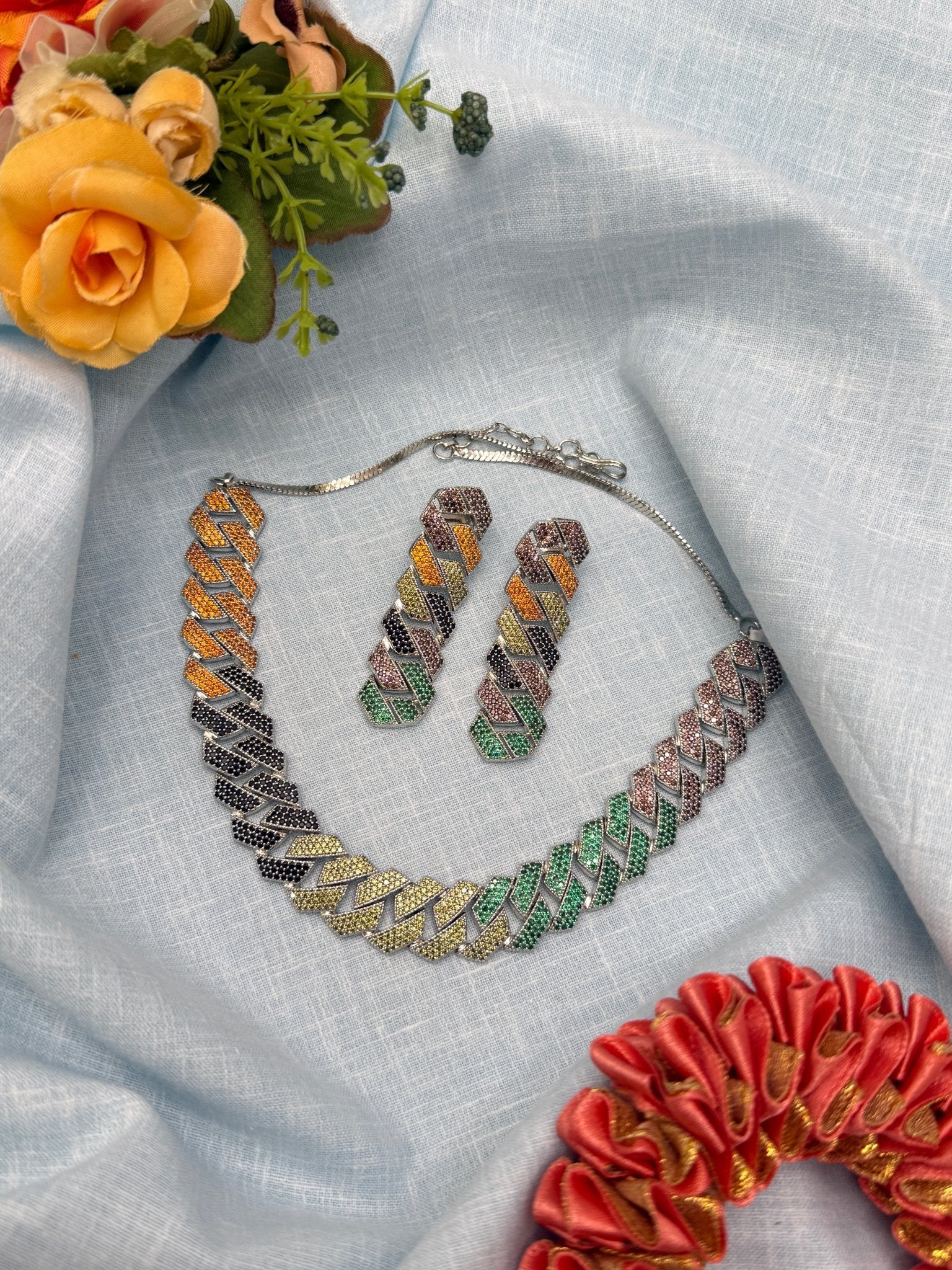 Luxurious Stone Necklace 0176 (3 Colours) - Mahilas