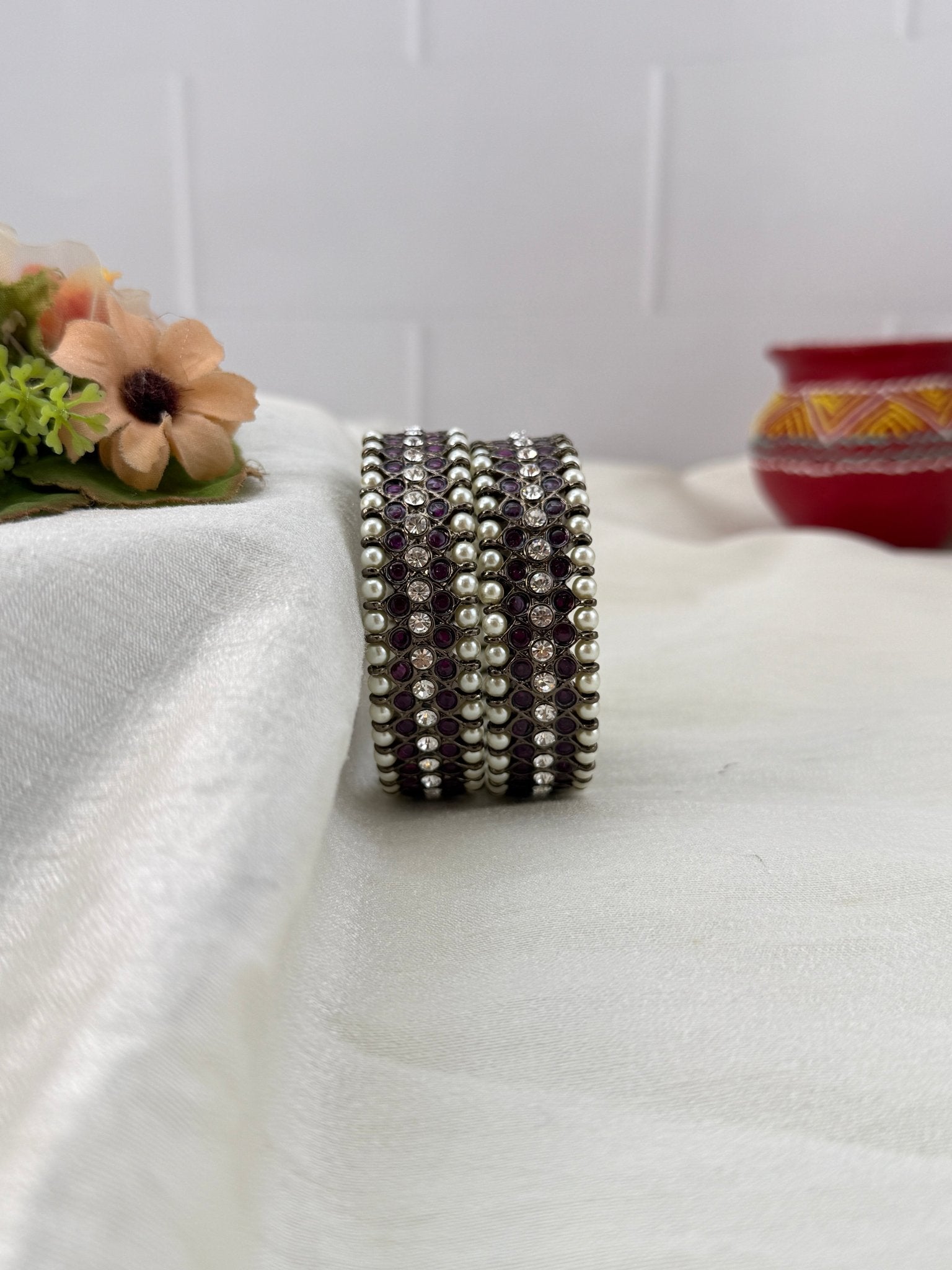 Luxurious Temple Dark Antique Bangles 099 - Mahilas