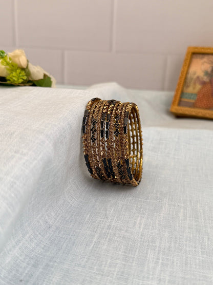 Luxurious Victorian Antique Stone Bangles Matching Set 7007 - 5 Colors - Mahilas