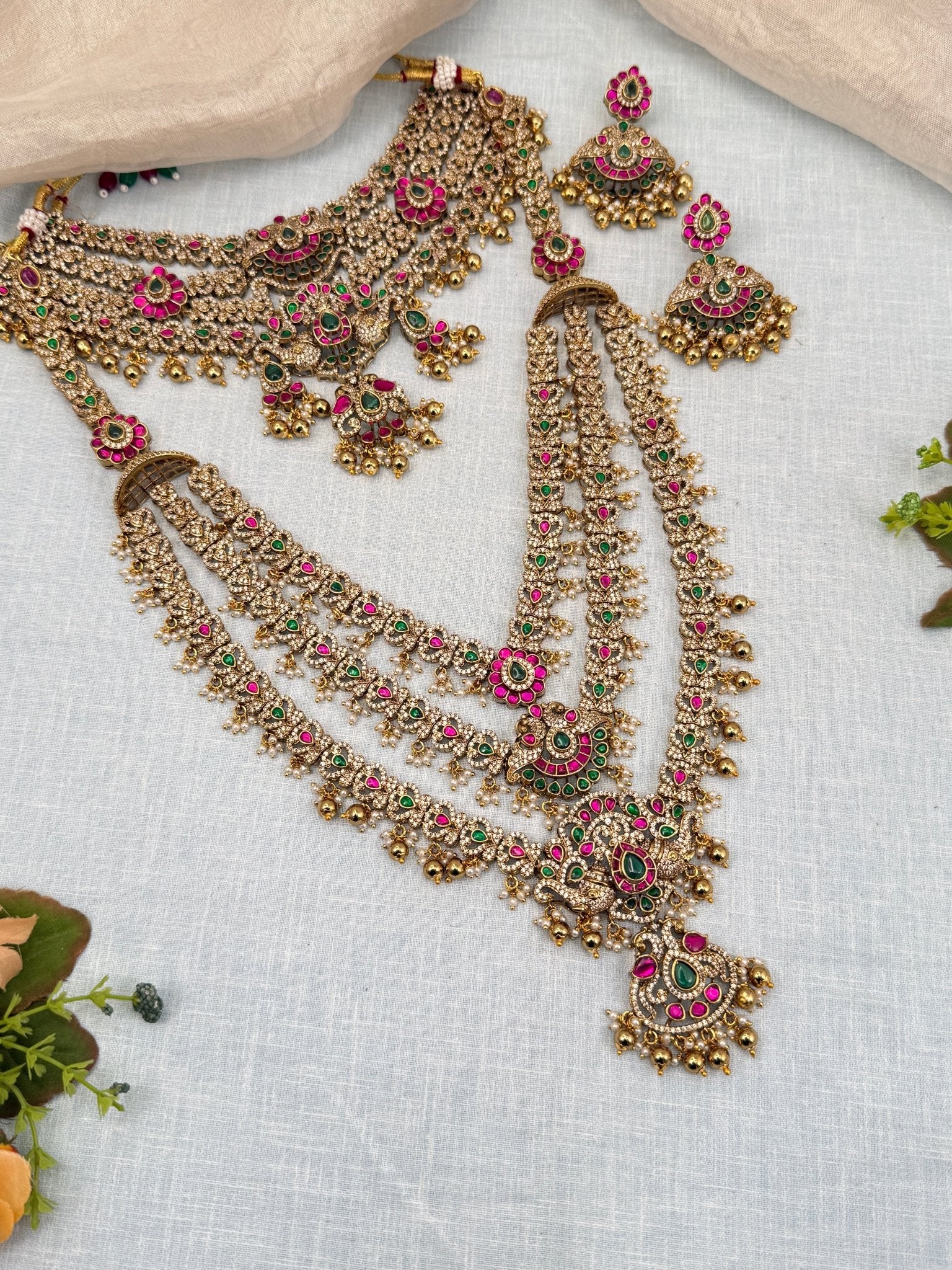 Luxurious Victorian Bridal Necklace Set 259 - Mahilas