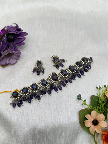 Luxurious Victorian Choker Necklace 1097 - 5 Color Options - Mahilas