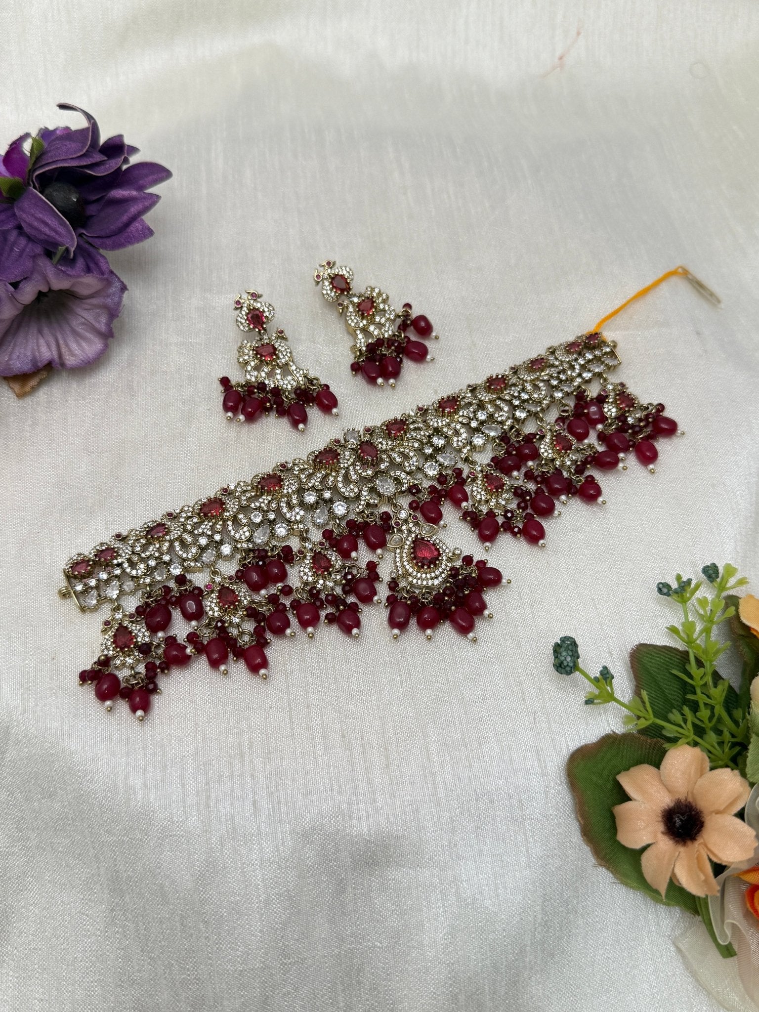 Luxurious Victorian Choker Necklace 1098 - 6 Color Options - Mahilas