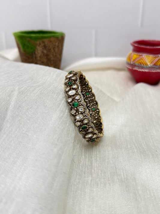 Luxurious Victorian Kundan Kada Bangle 1081 - Mahilas