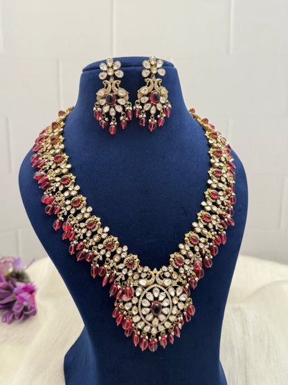 Luxurious Victorian Kundan Necklace Set 175 - 6 Colors - Mahilas