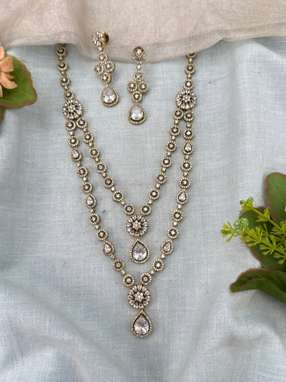 Luxurious Victorian Layer Mid Long Necklace Set 690 - Mahilas