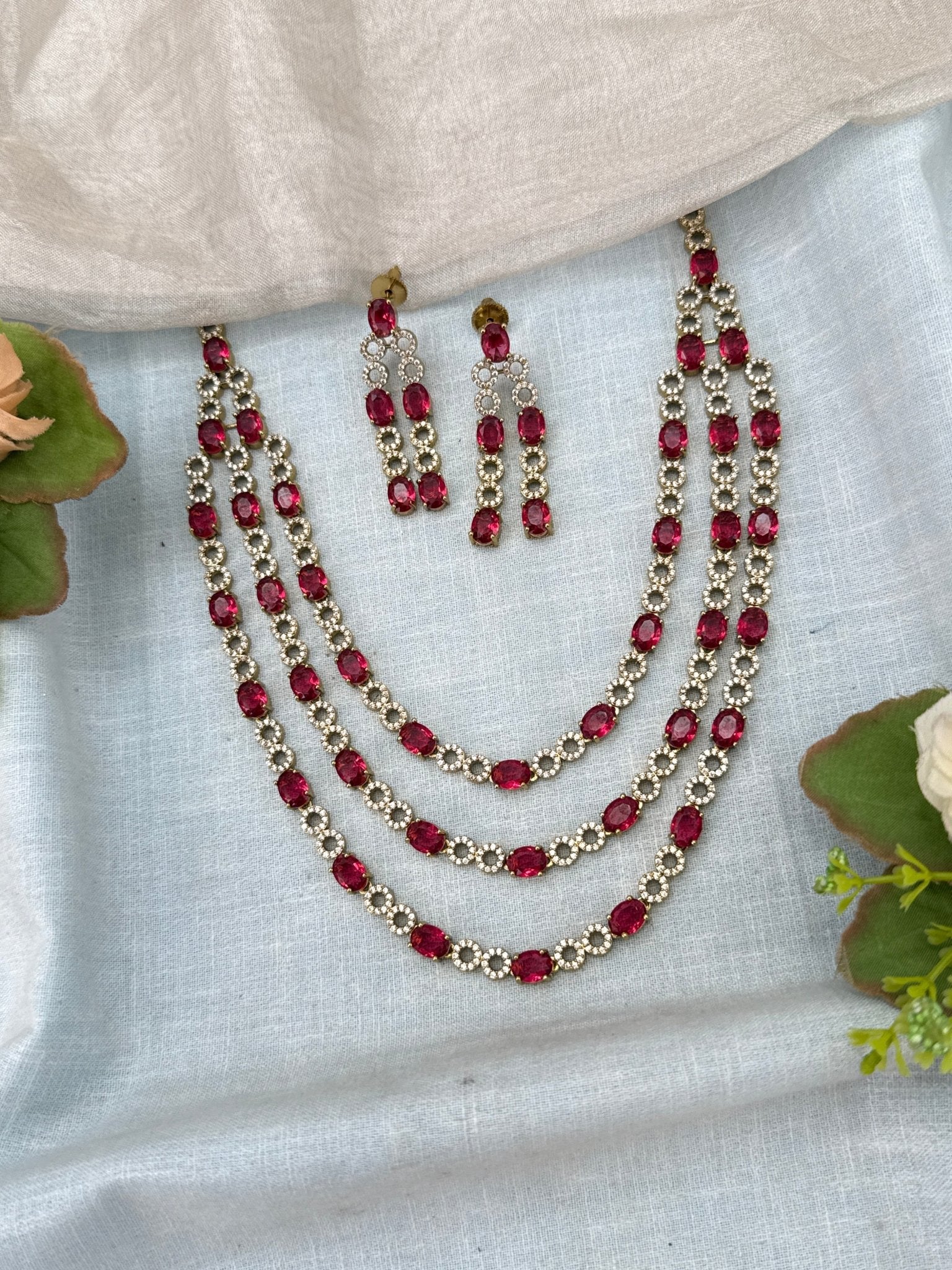 Luxurious Victorian Layer Short Necklace Set 695 - Mahilas