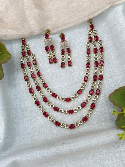 Luxurious Victorian Layer Short Necklace Set 695 - Mahilas