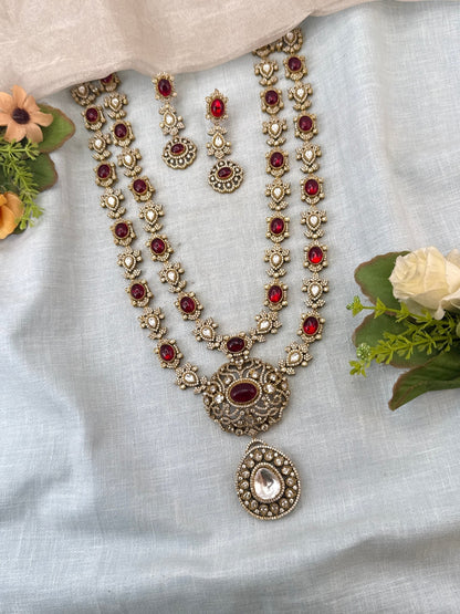 Luxurious Victorian Mid Long Necklace Set 724 - Mahilas