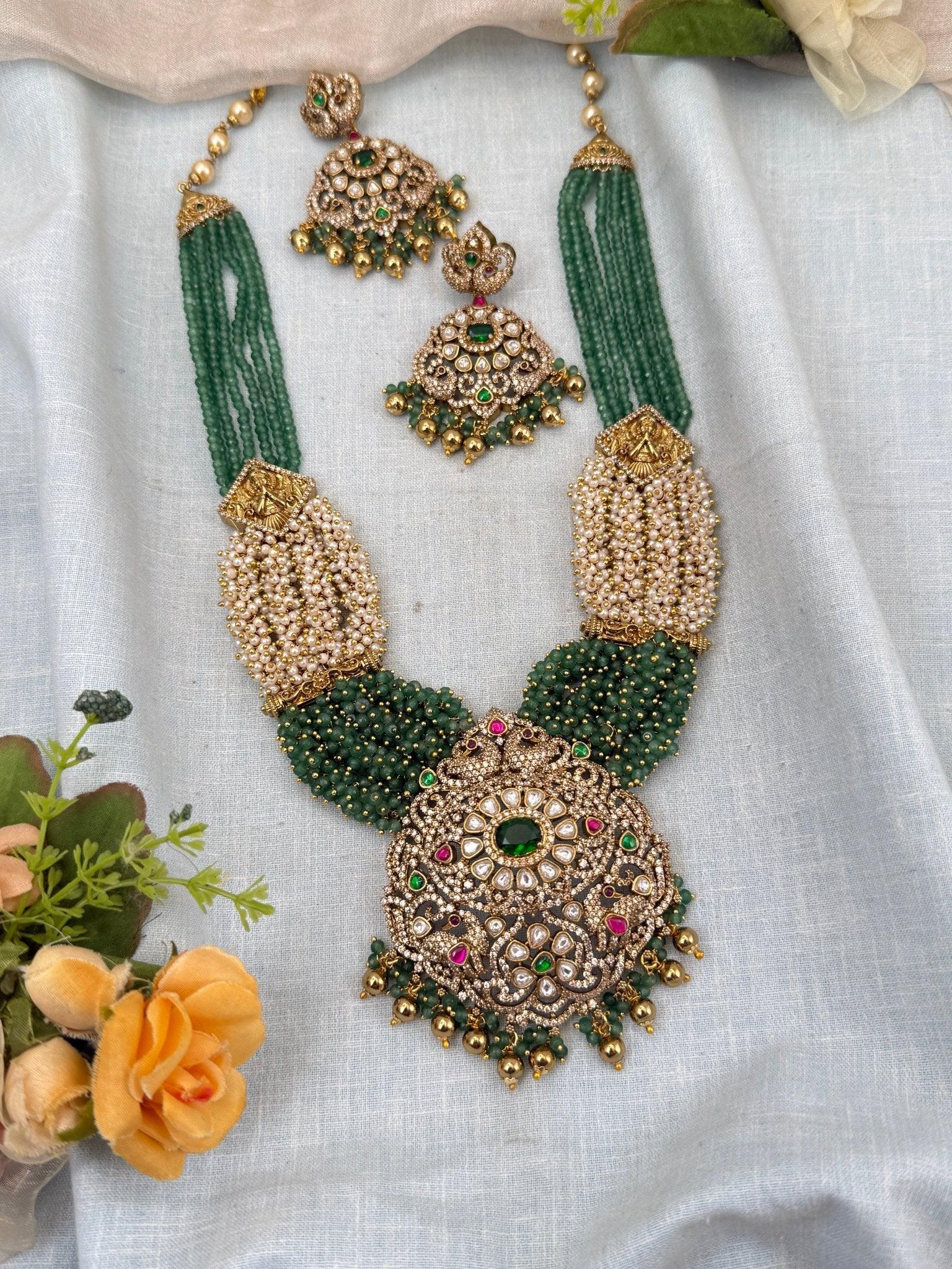 Luxurious Victorian Pendant Layered Grand Necklace Set 995 - Mahilas